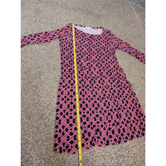 Vineyard Vines Dress Pink Blue Medium 3/4 Sleeve Knee Length. - Picture 5 of 5